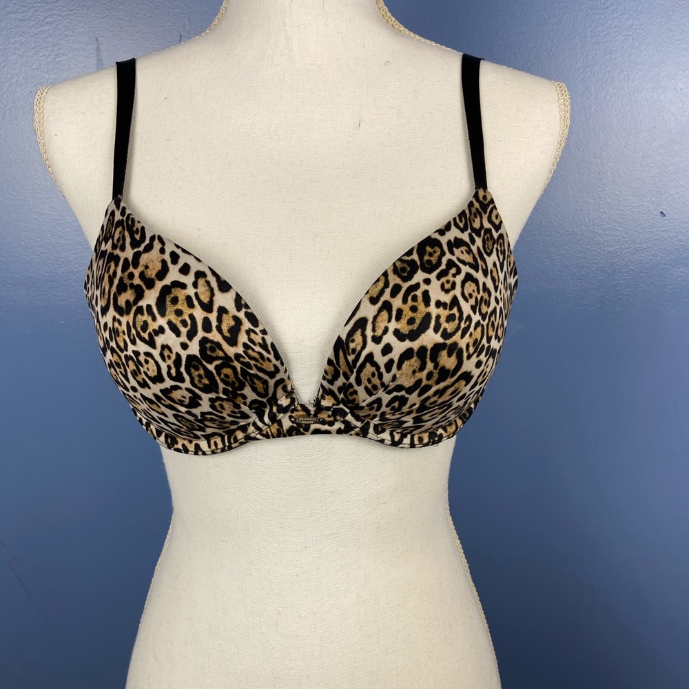 Victoria Secret Leopard Print Padded Bra Size 36B